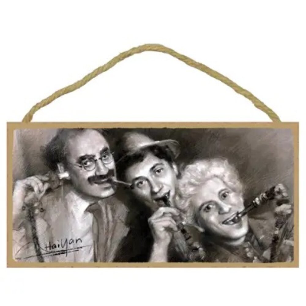 Collectible Marx Brothers 5" x 10" Wood Plaque Sign Gift